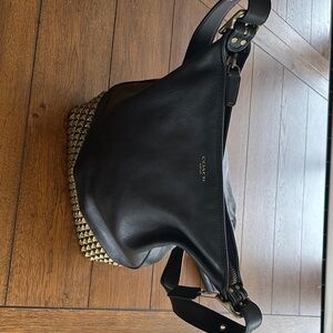 Coach Black and Gold Hobo Bag